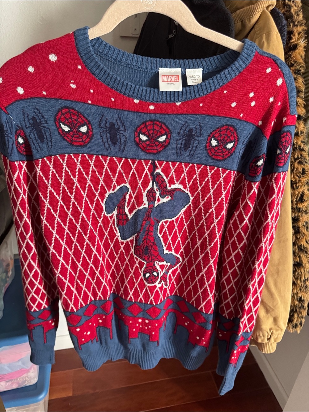 Marvel Spider-Man Crewneck Sweater Boys XL SPIDERMAN